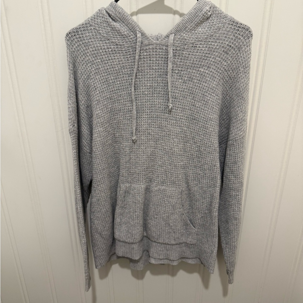 Aerie Gray Knit Hoodie